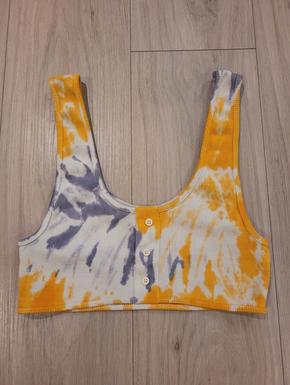 ZARA | Tie-Dye Ribbed Crop Tank Top | Sz. L